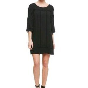 Sanctuary Black Shift Dress Boho Lace Inset Tunic Dress Size M